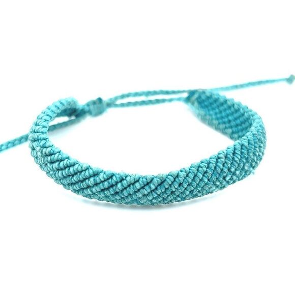 Pura Vida Wide Braid Blue Bracelet - Picture 1 of 3